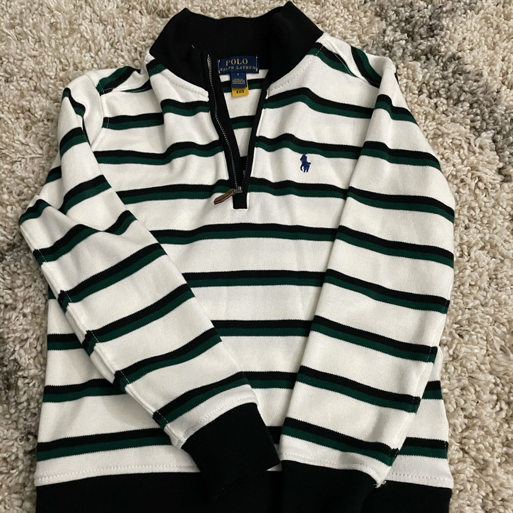 White , Green and black sweat shirt Polo